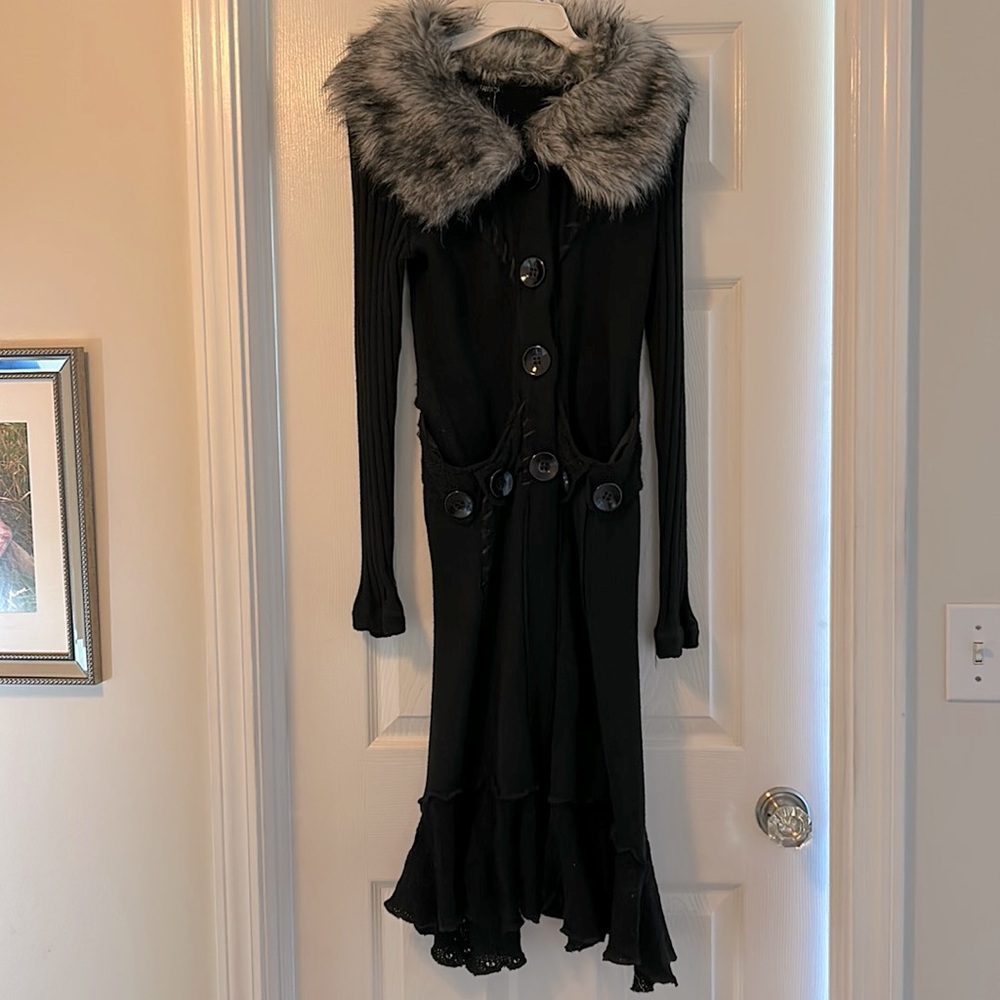 Long Unique black Sweater jacket